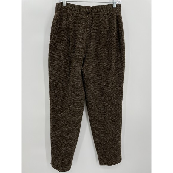 GIANNI SPORT Vintage High Rise Brown Green Wool Knit Trouser Pants Size 8 - Picture 3 of 6